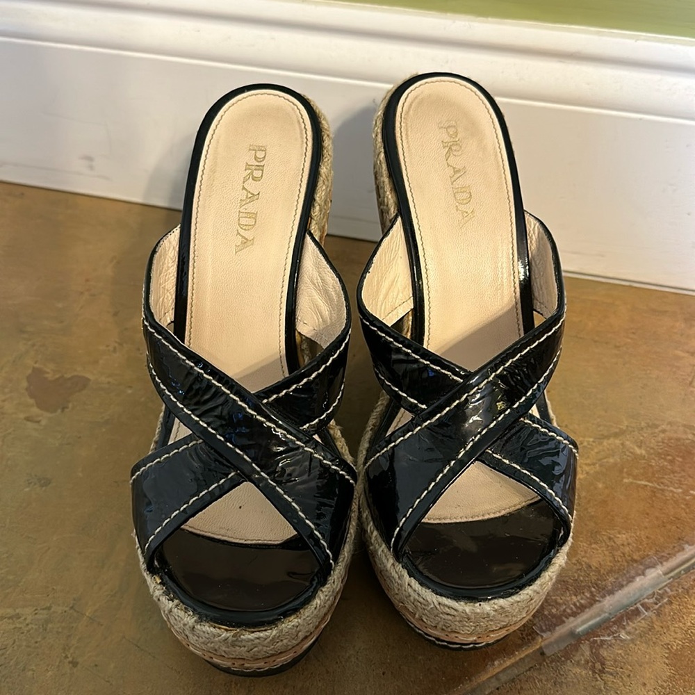 Prada Patent Leather Espadrilles